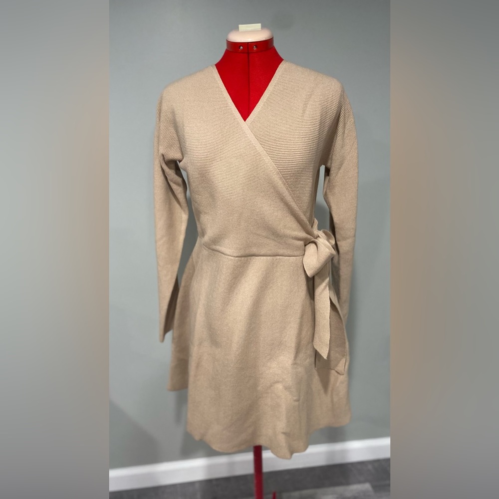 Long Sleeve Wrap Sweater Dress - Picture 6 of 12